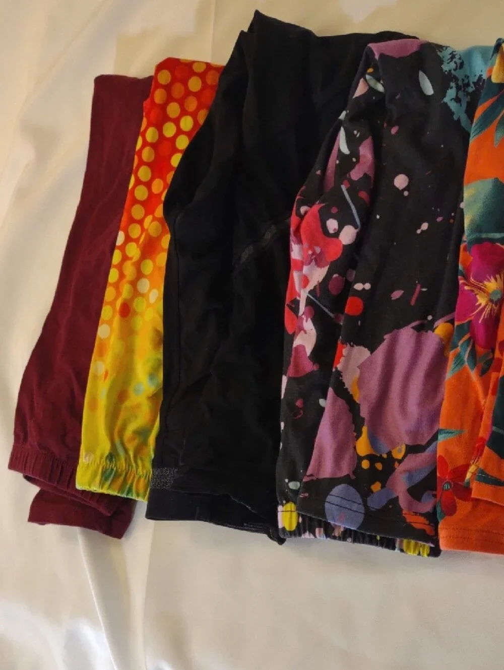 Bundle - Girl's Leggings - Multicolor & Solids - Size 14 - 5 Pairs